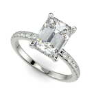 2.25 Ct Pave Cut Lab Grown Diamond Engagement Ring SI1 F White Gold 14k