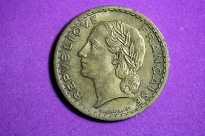 Moneda de 5 francos de Francia HALLAZGO INMOBILIARIO 1945 (a) #M6291 Foto 1 de 2