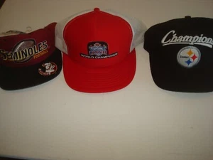 3PC LOT FSU SEMINOLES STEELRS SPORTS 90S SNAPBACK HAT CAP VINTAGE EE3 - Picture 1 of 6