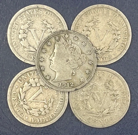 1912 LIBERTY NICKEL AVERAGE CIRCULATED EACH LOT IS FOR 1 COIN Cover