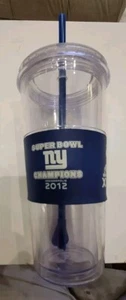 NFL New York NY Giants Super Bowl Champs 2012 Fútbol Vaso Tapa Pajita XLVI - Imagen 1 de 9