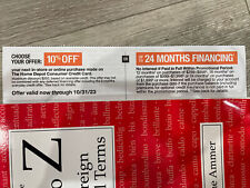 HOME DEPOT: 10% Off Purchase - Coupon Card (10/31/23)