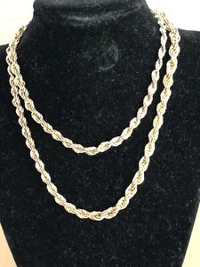 Collar de cadena de cuerda cónica vintage tono dorado clásico 30" - Imagen 1 de 8