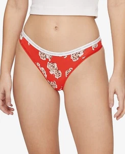 Calvin Klein CK Women's Size M Orange Floral Cotton Singles Thong Underwear NWT - Picture 1 of 3