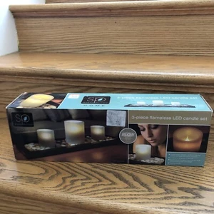 3-Piece Flameless LED Candle Set - Sarah Peyton Home - New - Bild 1 von 3