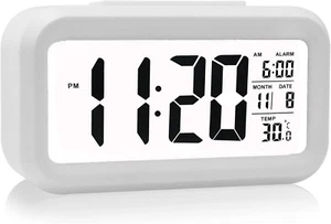 Digital Alarm Clock Battery Operated/Night Light/Indoor Temperature Small Digita - Picture 1 of 11