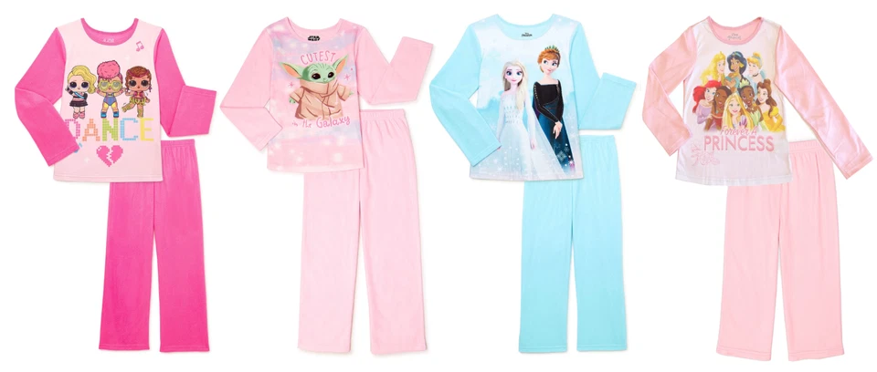 Star Wars Yoda/ Frozen 2 / LOL / Princess Girls Flannel Pajamas 2PC Sleep Set - Image 1 of 1