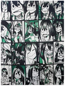 NEW Anime My Hero Academia Tsuyu Asui Collage Silky Soft Blanket 60" x 50" - Picture 1 of 2