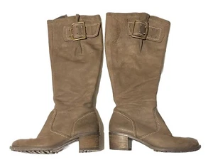 Paul Green Dark Gray Olive Boots Buckle Zip Women Shoes Size 7 Made In Austria - Picture 1 of 24