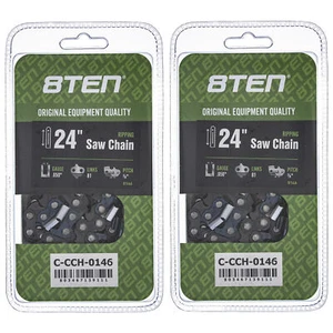 Ripping Chainsaw Chain 24 Inch .050 3/8 81DL for Echo Jonsered Poulan 2 Pack - Picture 1 of 4