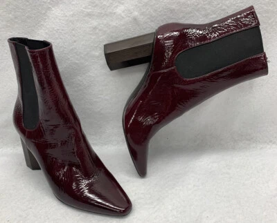 Botines Donald J Pliner Laila charol rojo ciruela para mujer 8,5 M tacones octágonos Foto 1 de 4