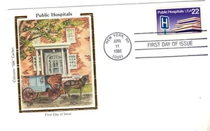#220 1986 FDC twenty-two-cent Public Hospitals Colorado Silk cachet - Picture 1 of 1