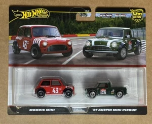 Hot Wheels Premium Car Culture Twin 2 Pack Morris Mini & '67 Austin Mini Pickup - Picture 1 of 2