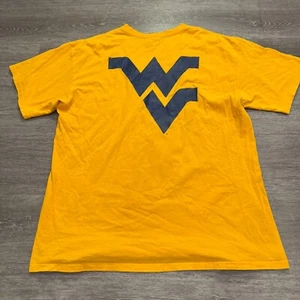 Vintage West Virginia Shirt Adult XL Yellow Center Swoosh Yellow USA Made Logo - Picture 1 of 8