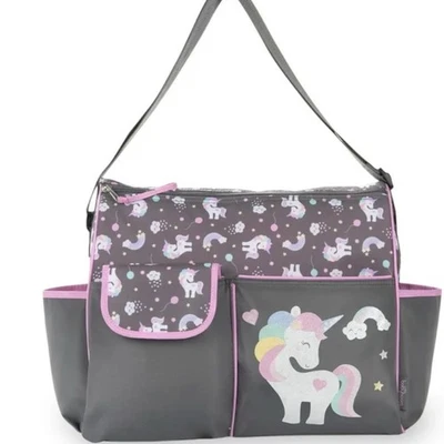 Bolsa de pañales unisex Baby Boom Happy Unicorn - estampado gris Foto 1 de 4