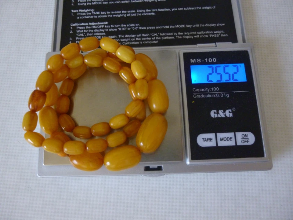 Antik Bernsteinkette Butterscotch TOP Color Bernstein baltic amber 25,5g - Bild 1 von 4