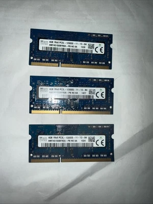 (3) SKHynix 4GBx3 12GB 1RX8 PC3L-12800S-11-13-B4 HMT451S6BFR8A-PB Notebook RAM. - Image 1 of 2