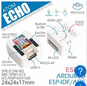 M5Stack Atom Echo ESP32 Audio Development kit (Home Assistant compatible) - Picture 1 of 4