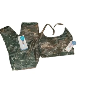 Marika Contender Luxe Damen-Knöchelleggings & Sport-BH Größe M grün Camouflage-Folie  - Bild 1 von 12