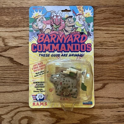 Vintage Barnyard Commandos COMMODORE FLEECE CARDIGAN Playmates Toys 1989 RAMS - Image 1 of 4