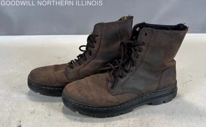 Men's Dr. Martens Combs Brown Leather Boots, Size 9 - Picture 1 of 6