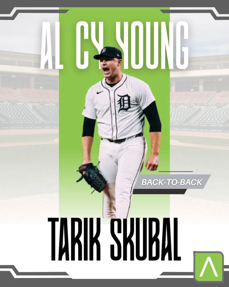 8x10 Photo TARIK SKUBAL Detroit Tigers 2024/2025 Cy Young Pitcher back to back - Image 1 of 1