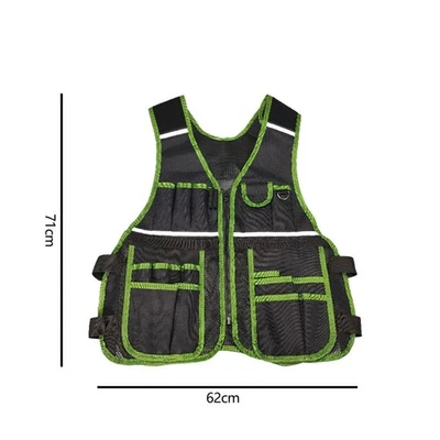 Work Vest with Tool Storage for Electricians Nylon Mesh and Adjustable Waist - Image 1 of 4