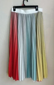 Alice + Olivia Arden Midi Skirt NWT 12 Rainbow Pleated Colorful Long Designer - Picture 1 of 10