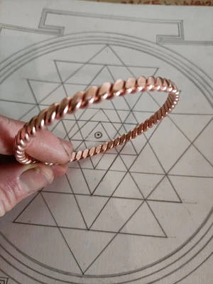 Flattened thick Tensor Ring Bangle 144hz Scalar Handmade Jewelry EMF Protection  - Image 1 of 4