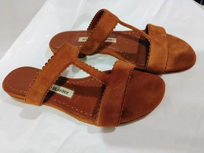 Sandalias de gamuza marrón Manolo Blahnik Artas para mujer talla 36 / EE. UU. 6 Foto 1 de 4