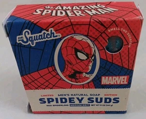 NIB Dr. Squatch Limited Edition Natural Soap Spidey Suds Spiderman Marvel 5 oz - Picture 1 of 5