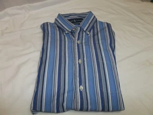 Camisa de vestir Ralph Lauren para hombre a rayas medianas calce personalizado manga larga abotonada - Imagen 1 de 4