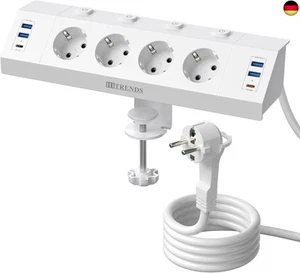 Tischsteckdose Schreibtisch mit USB C PD 20W, Steckdosenleiste mit 4 Einzeln - Bild 1 von 7