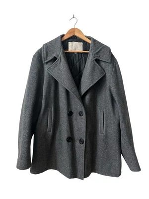 Abrigo de lana vintage de la Marina de los Estados Unidos para hombre XL gris carbón chaqueta militar de EE. UU. Foto 1 de 4