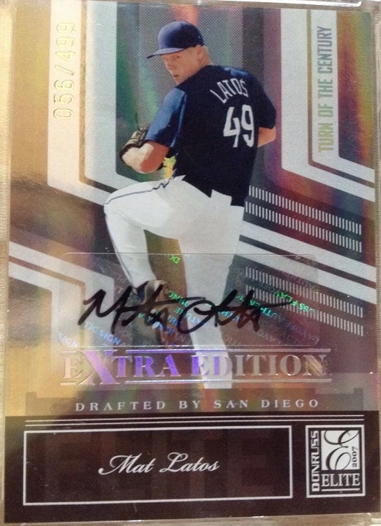Tarjeta de novato Mat Latos Marlins 2007 Donruss Elite edición extra automática #/499 cantidad rC Foto 1 de 1