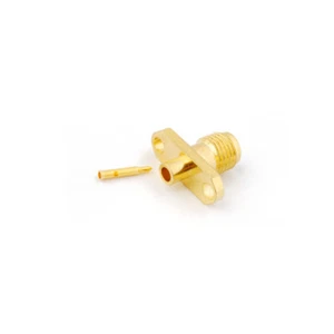 50X RP-SMA Jack panel mount 2 hole solder connector semi-rigid cable RG405 .086" - Picture 1 of 4