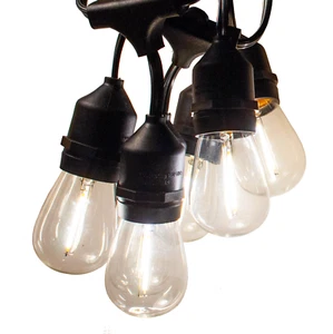 Luci a corda per patio bistrot commerciali da esterno con sospensione lampadine LED S14 - Foto 1 di 8