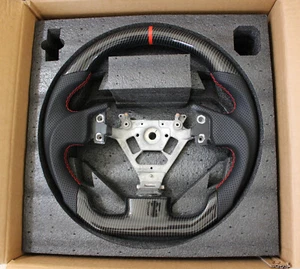 Volante de fibra de carbono de cuero perforado genuino para Infiniti G35 '03-'07 - Imagen 1 de 4