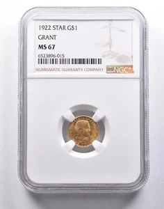 MS67 1922 $1 Grant Commemorative Gold Dollar With Star NGC *3655 - Picture 1 of 3