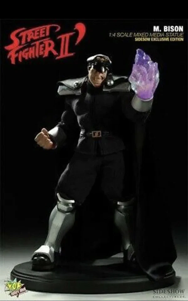 Statue 1/4 Mixed Media M Bison EX Black Dictator Street Fighter PCS Sideshow New - Photo 1/4