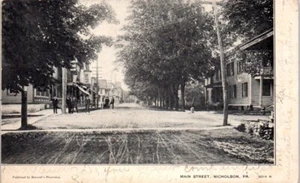 1906 UDB Main Street View, Nicholson Pa. Postkarte P-47 - Bild 1 von 2