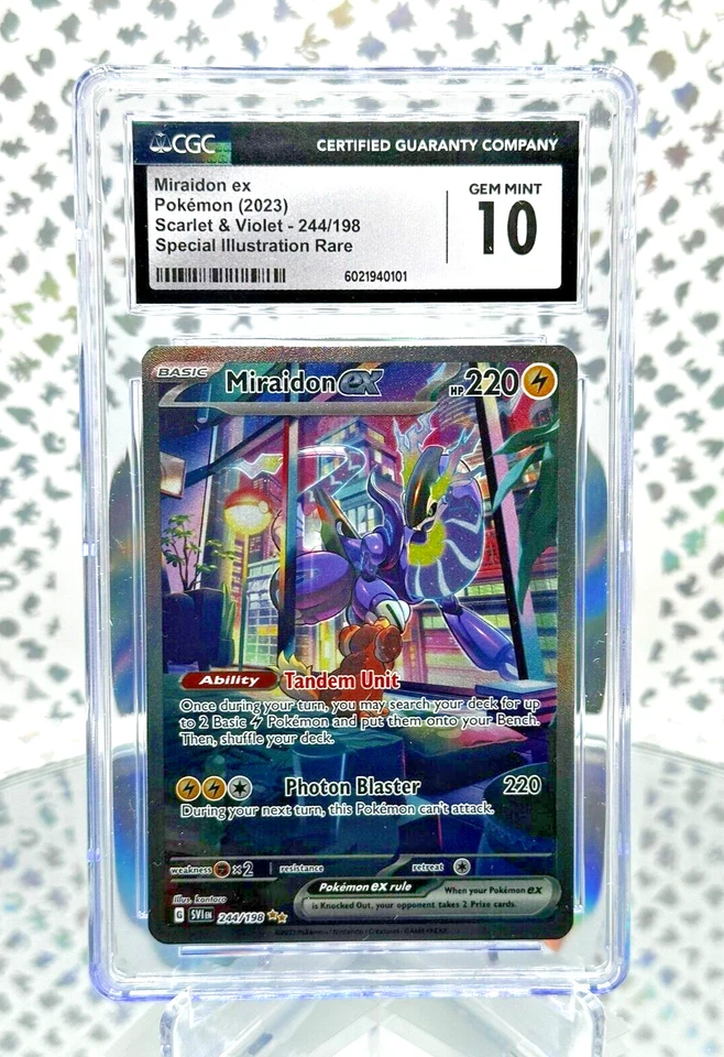 CGC 10 Miraidon EX 244/198 S&V Base Secret Illustration Rare Pokemon Card - Image 1 of 1