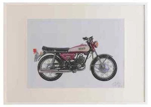 Yamaha RD200 1972 A3 framed limited edition print drawing - Picture 1 of 1