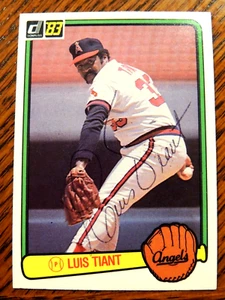 Tarjeta automática firmada a mano de Luis Tiant 1983 Donruss #544 Angels Legend - Imagen 1 de 1