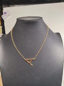 Oak & Luna Gold Tone 16" Necklace Letter "A" - Picture 1 of 3