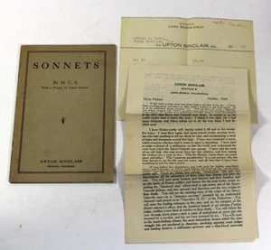 1920s Mary Craig Sinclair SONNETS + Upton Sinclair Newsletter - Picture 1 of 5