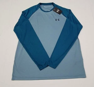 Under Armour Mens Long Sleeve  chest Logo Velocity Shirt 1327970-716 Pine Green - Picture 1 of 9