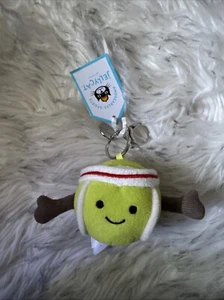 NWT Jellycat AMUSEABLE SPORTS TENNIS BALL Charm Keychain Soft Plush Collectible - Picture 1 of 2