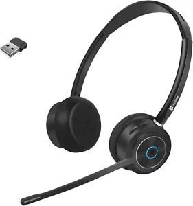 TruVoice Bluetooth Headset Noise Canceling Mic 22 Hours Talk Time USB Dongle - Picture 1 of 7