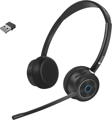 TruVoice Bluetooth Headset Noise Canceling Mic 22 Hours Talk Time USB Dongle - Image 1 of 4